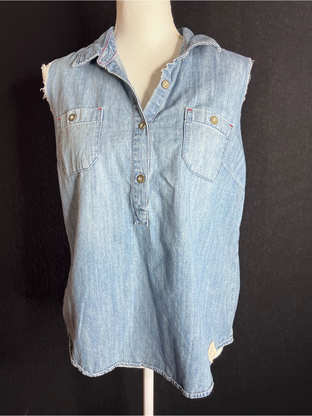 Target Light Blue Sleeveless Denim Tank Top